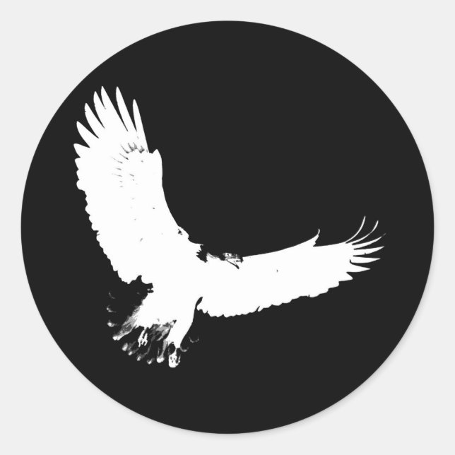 Eagle Silhouette Runder Aufkleber (Vorderseite)