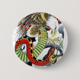 Eagle & Snake Japanisches Tattoo Design Button