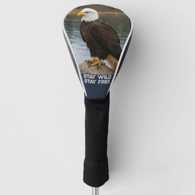 Eagle Stay Wild Stay Free Golf Headcover (Vorderseite)