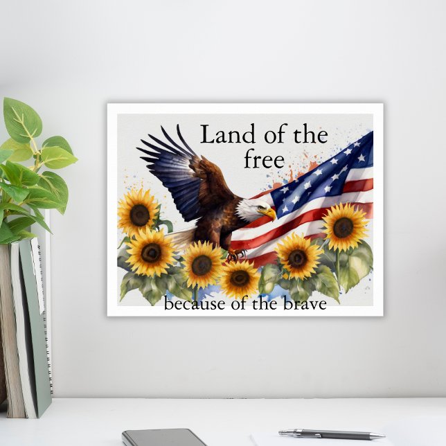 Eagle Sunflowers American Flag 4. Juli Poster (Eagle Sunflowers American Flag 4th Of July Poster
)
