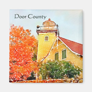Eagle-Täuschungs-Leuchtturm-Aquarell Door County Magnet
