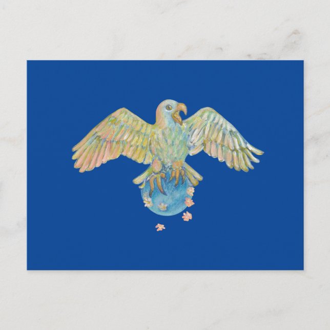 Eagle trägt Earth Deep Blue Postkarte (Vorderseite)