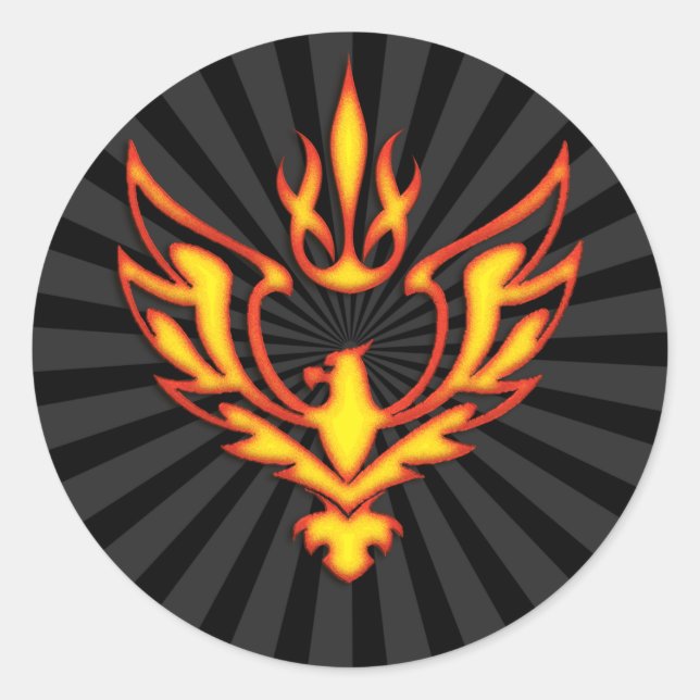 EAGLE UND FLAMME RUNDER AUFKLEBER (Vorderseite)