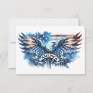 Eagle und USA flagge.Patriotic. Dankeskarte