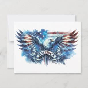 Eagle und USA flagge.Patriotic. Karte