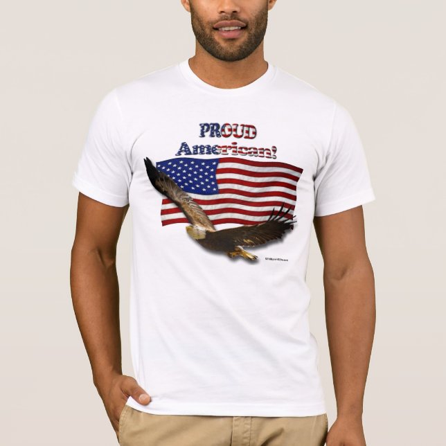Eagle & US FLAG Fier T-shirt américain (Devant)