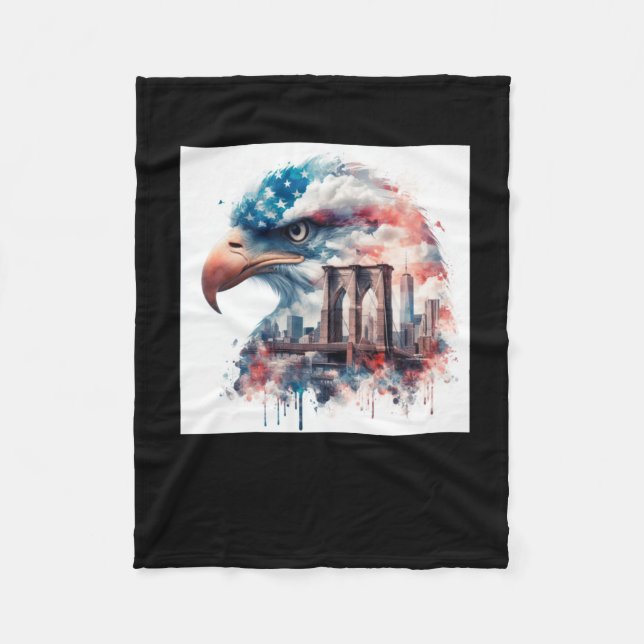 Eagle Usa Sticker Fleecedecke (Vorderseite)