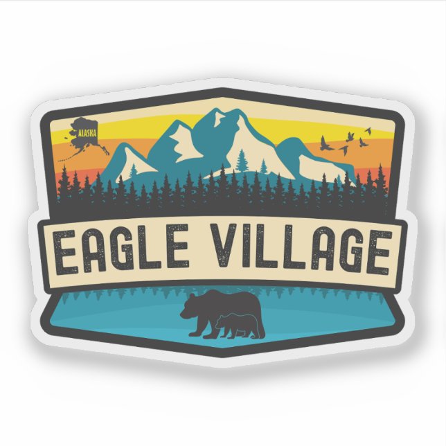 Eagle Village, Alaska Aufkleber (Vorderseite)