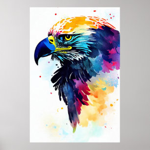 Eagle Wild Nature Animal Color Malerei Poster