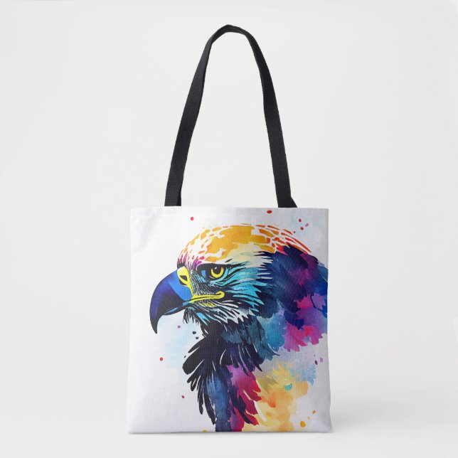 Eagle Wild Nature Animal Color Malerei Tasche (Vorderseite)