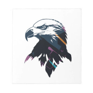 Eagle Wildlife Nature Illustration Silhouette Fly Notizblock