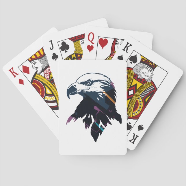 Eagle Wildlife Nature Illustration Silhouette Fly Spielkarten (Rückseite)