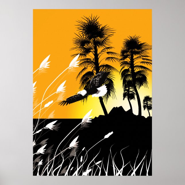 Eagle Wüste Summer Silhouetten Poster (Vorne)