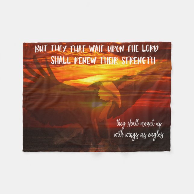 Eagles Bible Verse Fleecedecke (Vorderseite (Horizontal))