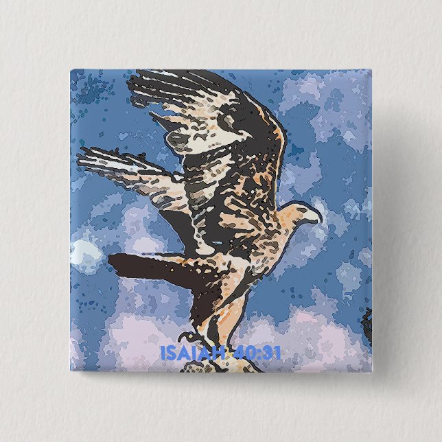Eagles-Flügel - Jesaja-40:31 Button (Vorderseite)