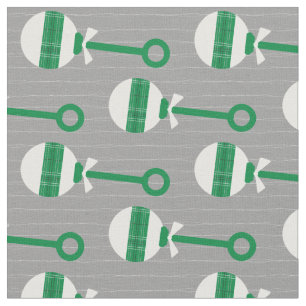 Eagles Green Kariert Baby Rattle on Grey Stoff