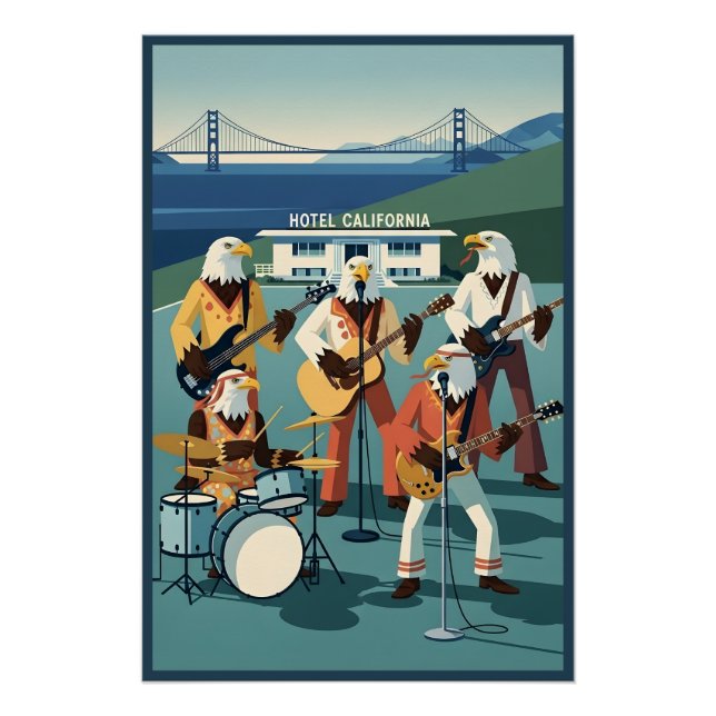 Eagles Hotel California parody Poster (Vorderseite)