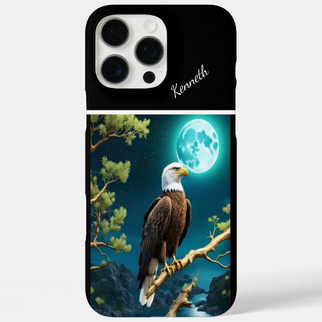 Eagle's Moonlit Vigil iPhone 16 Pro Max Hülle (Rückseite)