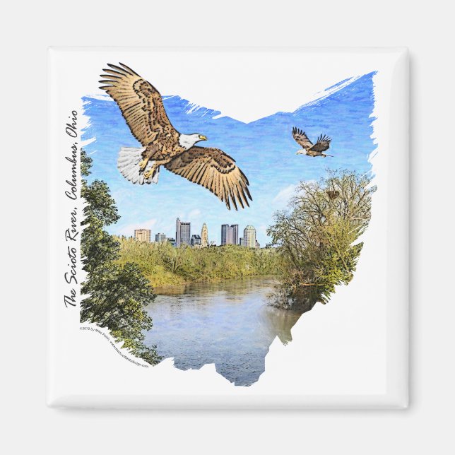 Eagles Scioto Fluss Columbus Ohio Magnet (Vorne)