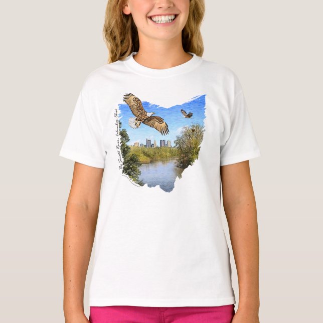 Eagles Scioto River Columbus Ohio Girls T - Shirt (Vorderseite)