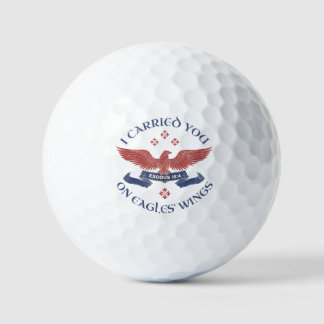 Eagle's Wings Scripture Exodus 19:4 Red/Blue Golfball