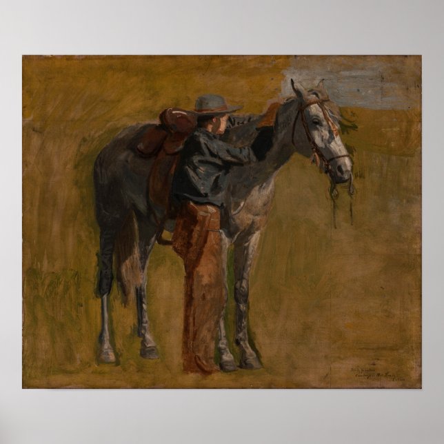 Eakins - Cowboy in den Badlands Poster (Vorne)