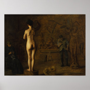 Eakins - William Rush schnitzt eine allegorische F Poster