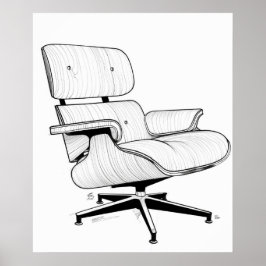 Eames Chair Mitte des Jahrhunderts moderne minimal Poster