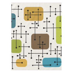 Eames Era Art Crosshairs aus den 50er Jahren Tischdecke
