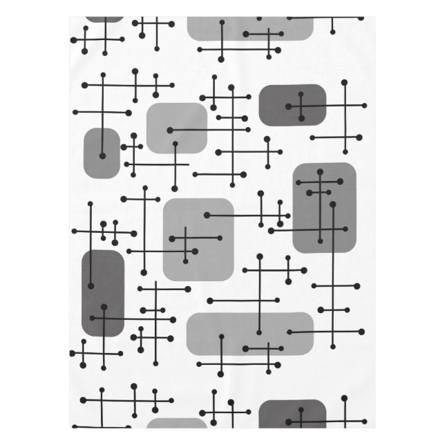 Eames Era Art Crosshairs Gray der 50er Jahre Tischdecke (Vorderseite)