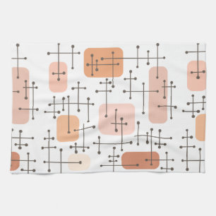 Eames Era Art Crosshairs Orange der 50er Jahre Geschirrtuch
