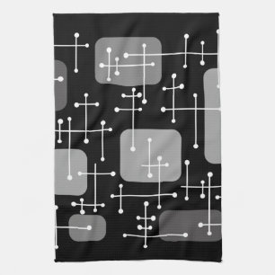 Eames Era Art Crosshairs Schwarz-weiß Geschirrtuch