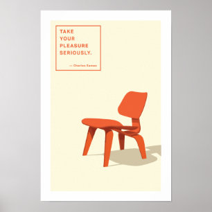 Eames formte Sperrholz-Stuhl-Druck Poster