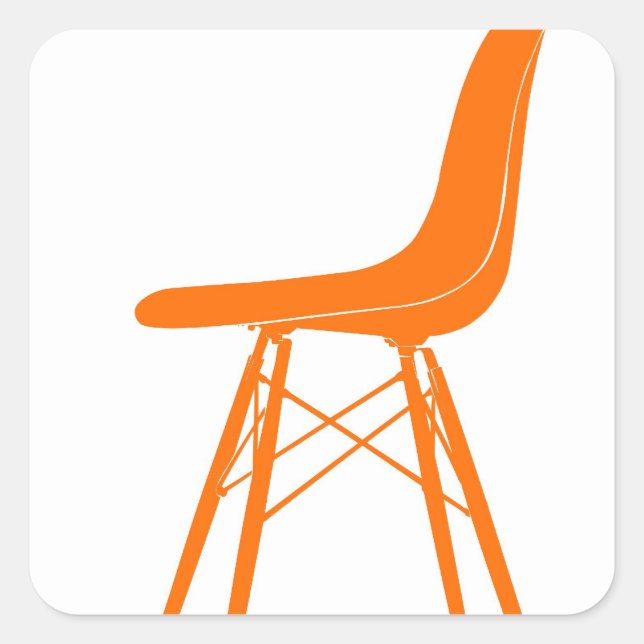 Eames geformter Kunststoff-Seitenstuhl Quadratischer Aufkleber (Vorderseite)