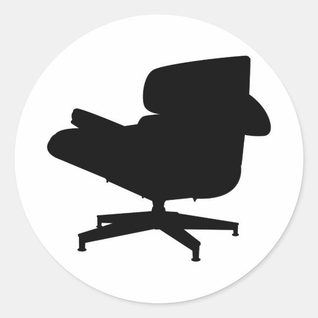 Eames Klubsessel-Aufkleber Runder Aufkleber (Vorderseite)