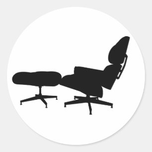 Eames Klubsessel-u. Osmane-Aufkleber Runder Aufkleber