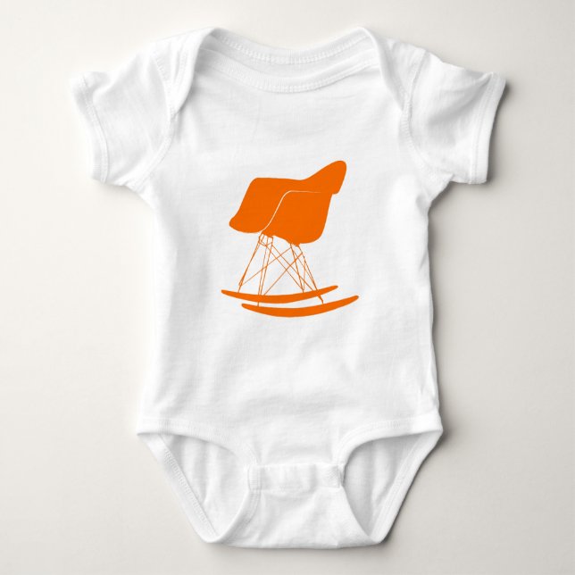 Eames Rockerstuhl in der Orange Baby Strampler (Vorderseite)