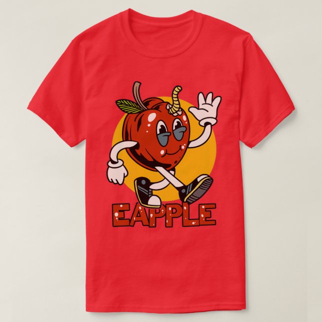 Eapple Funny Red Apple Vintages Geschenk T-Shirt (Design vorne)