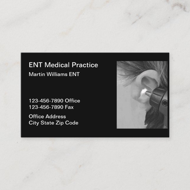 Ear Nez Throat ET Docteur Cartes de visite (Devant)