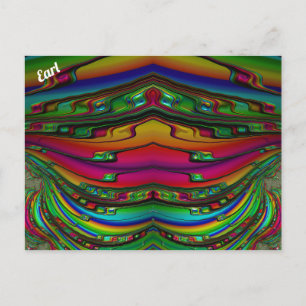 EARL ~ 3D-Fraktal Design Muster ~ Multicolor Postkarte