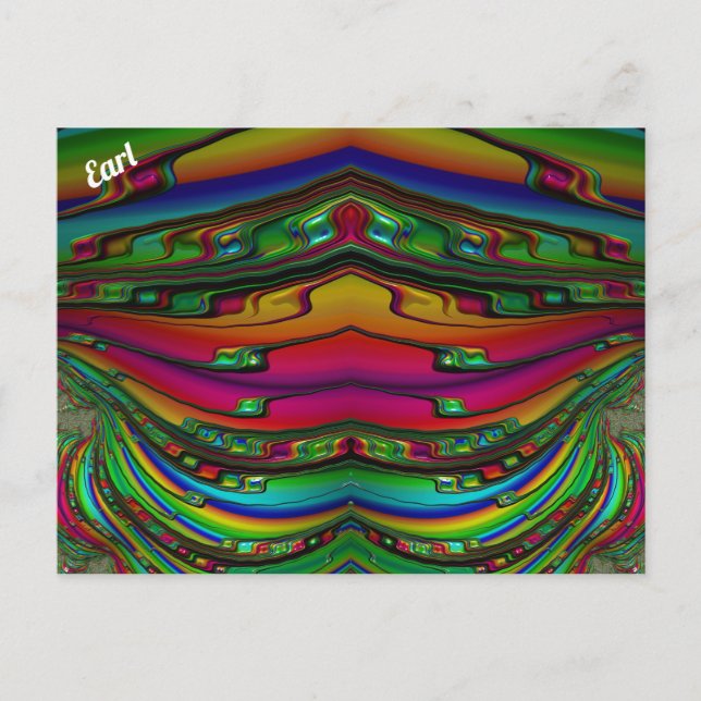 EARL ~ 3D-Fraktal Design Muster ~ Multicolor Postkarte (Vorderseite)