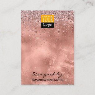 Earl Display Rose Gold Imitats Logos für Glitzer  Visitenkarte