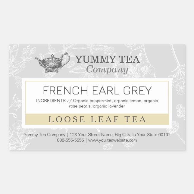 Earl Gray - Lose Leaf Teebekleber Rechteckiger Aufkleber (Vorderseite)