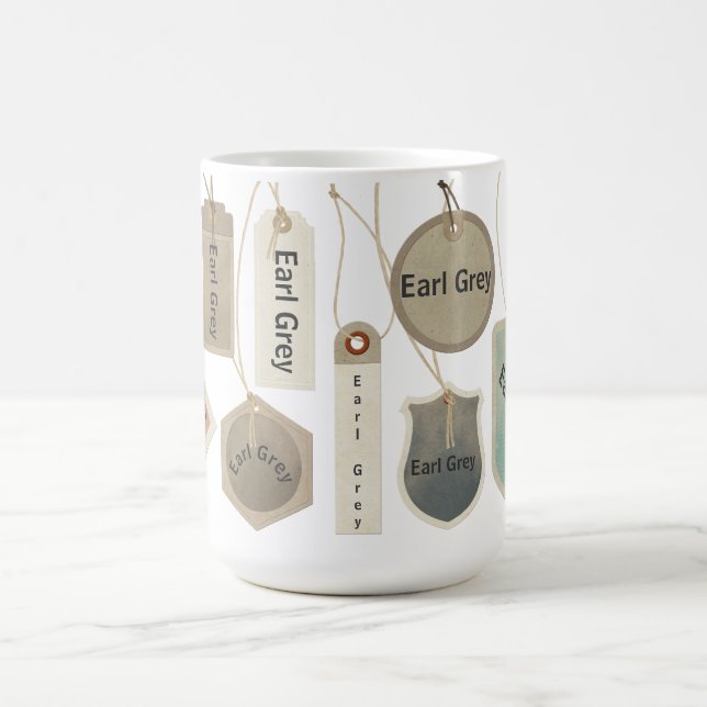 Earl Grey Tee oder jedes beliebige Textmonogramm | Kaffeetasse (Mittel)