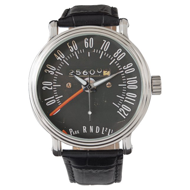Early 1970s Classic Sports Car Speedometer Armbanduhr (Vorderseite)