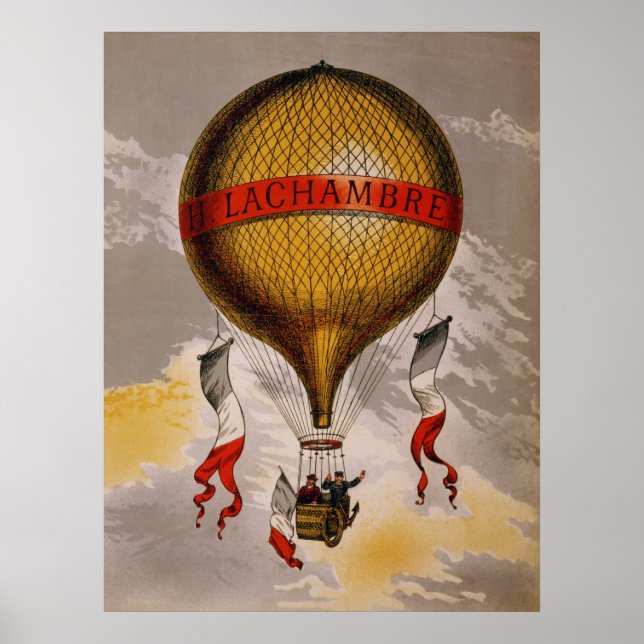 Early BALLOON Maker Henri Lachambre Werbung Poster (Vorne)