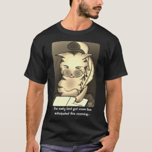 Early Bird Men Black T - Shirt