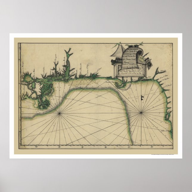 Early Gulf Coast Map 1784 Poster (Vorne)