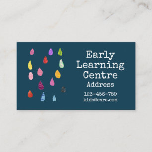 Early Learning Center Daycare Raindrop Art Visitenkarte