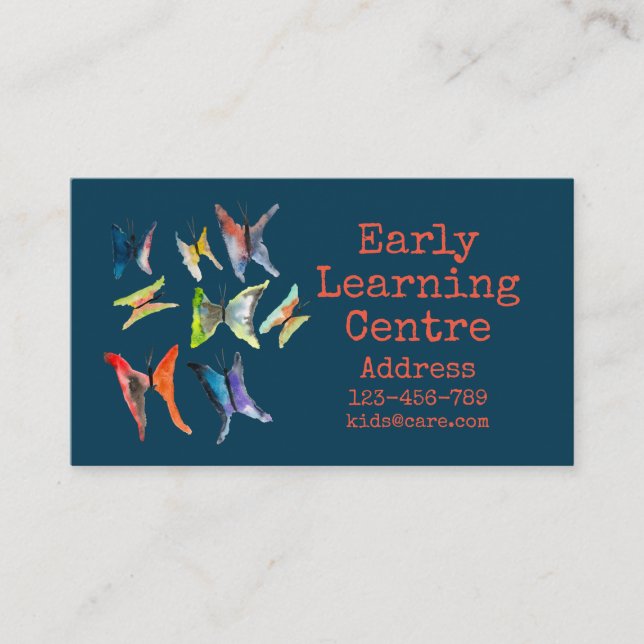 Early Learning Center-Schmetterlingskarte Visitenkarte (Vorderseite)